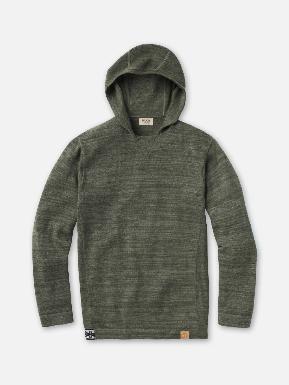 Paka Unisex The Hoodie Hooded Alpaca Blend Sweater Eucalyptus Green Large